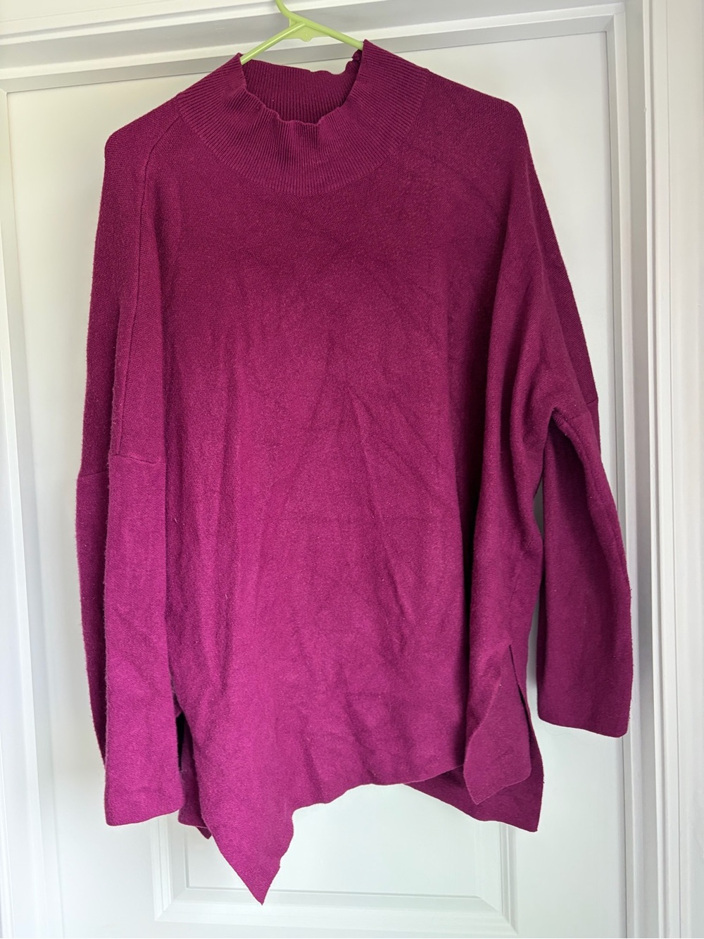 entro Magenta Oversized Mock Neck Sweater